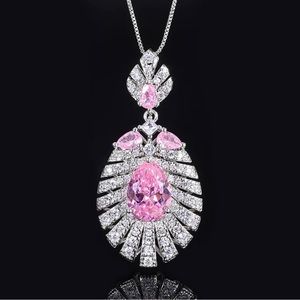 Pink Crystal 925 Silver Pendant